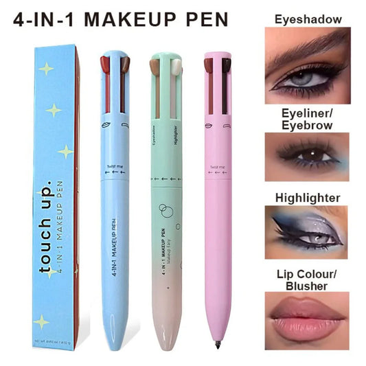Lápiz de cejas 4 en 1, resistente al agua, delineador de ojos de larga duración, fácil de usar, maquillaje resistente al sudor. 