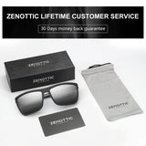 ZENOTTIC Polarized Sunglasses for Men Shades Lightweight TR90 Frame UV400 Protection Square Outdoor Travel Driving Sun Glasses