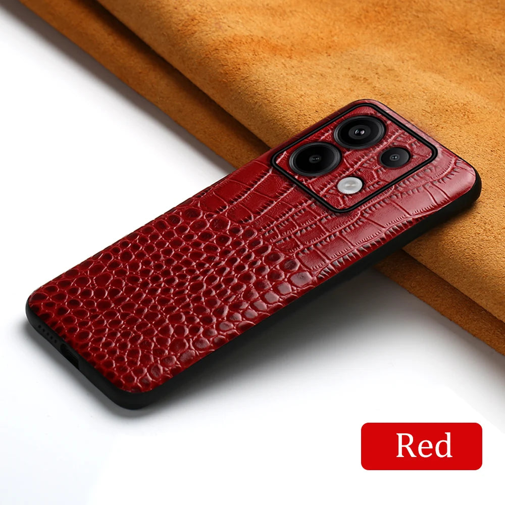 Genuine Cowhide Leather Phone Case for Xiaomi Mi 14 Ultra 13T Pro 14T Pro Poco X6 Pro Back Cover for Redmi Note 13 Pro Plus 5G