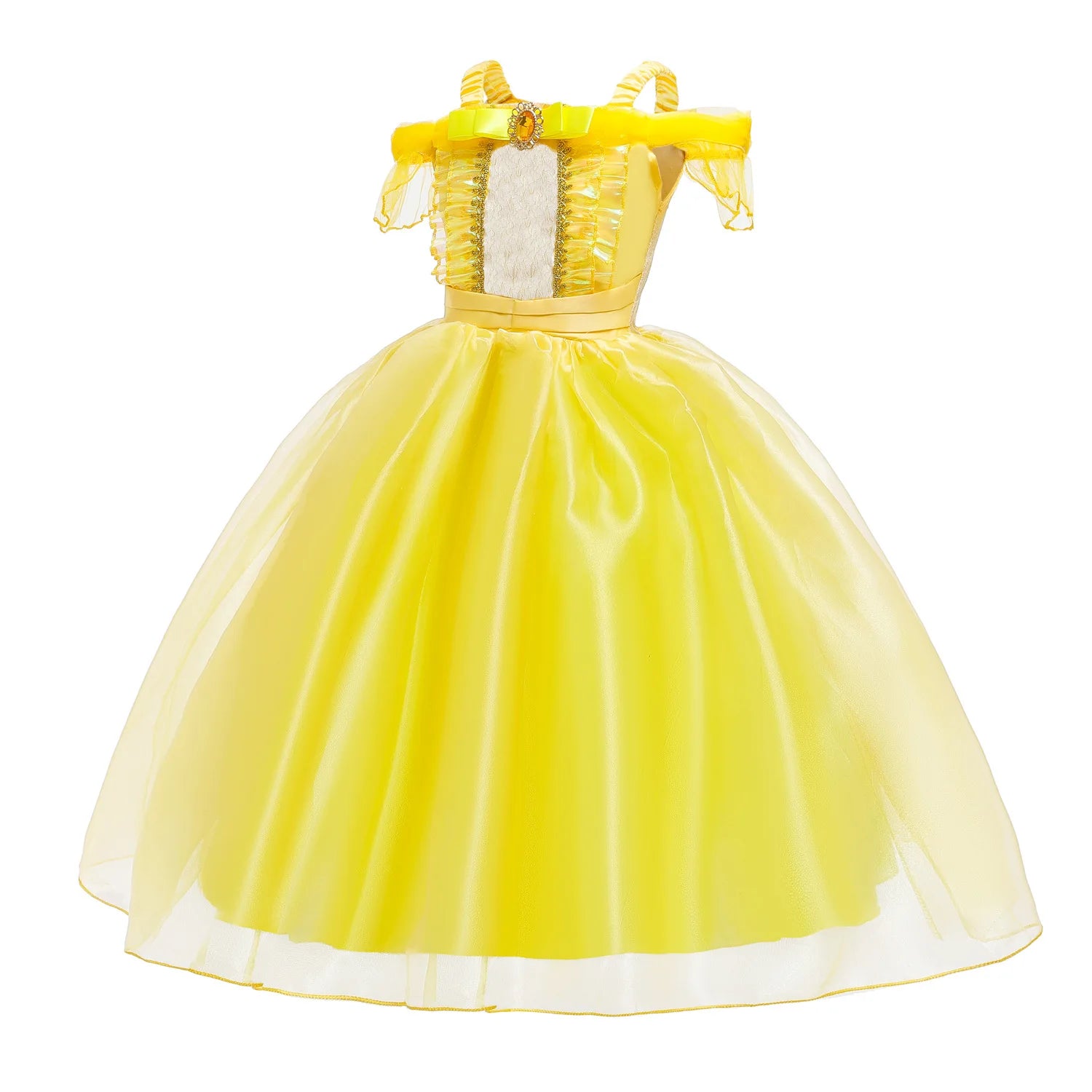 2025 Cosplay Belle Princess Dress Girls Dresses For Beauty and beast Party Clothing Magic stick crown Costume 3-12Y