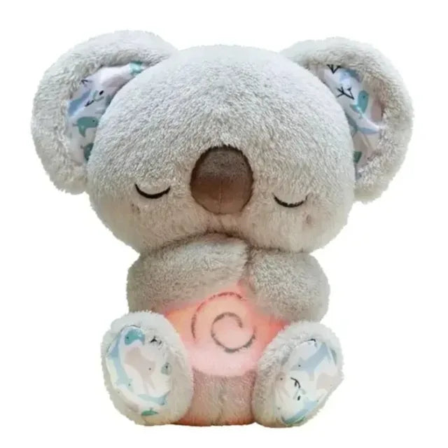 Boneca de pelúcia com urso respirador para recém-nascido, companheiro dormindo, som e luz, lontra, brinquedo para crianças, calmante, sono, presente