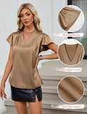 2026 Fashion Summer Casual Shirts Office Lady Tops Mujer Elegant Simple Chiffon Blouse Women Short Sleeve V-Neck Woman Clothes