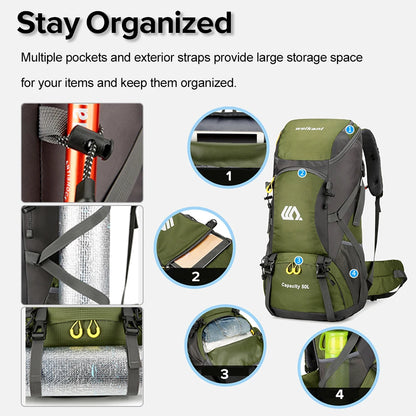 High Capacity Multifunctional Hiking Backpack Men Outdoor Sport Travel Backpack Bag Women 50L Hiking Climbing Fishing Backpack