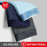 MiiOW 3Pcs Lot Men Boxer Shorts Graphene Antibacterial Ice Silk Underwear Men's Boxer Shorts Seamless Breathable Male Panties L-5XL
