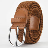 Elastic Nylon Unisex Casual Knitted Pin Buckle Jeans Belt Woven Canvas Elastic Expandable Stretch Waistband for Women Men Girdle