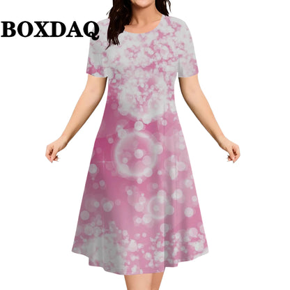 Fashion Elegant Women‘S Dresses Woman Party Dress Gradient Polka Dot O-Neck Plus Size Vacation Casual A-Line Clothes Trend 2026