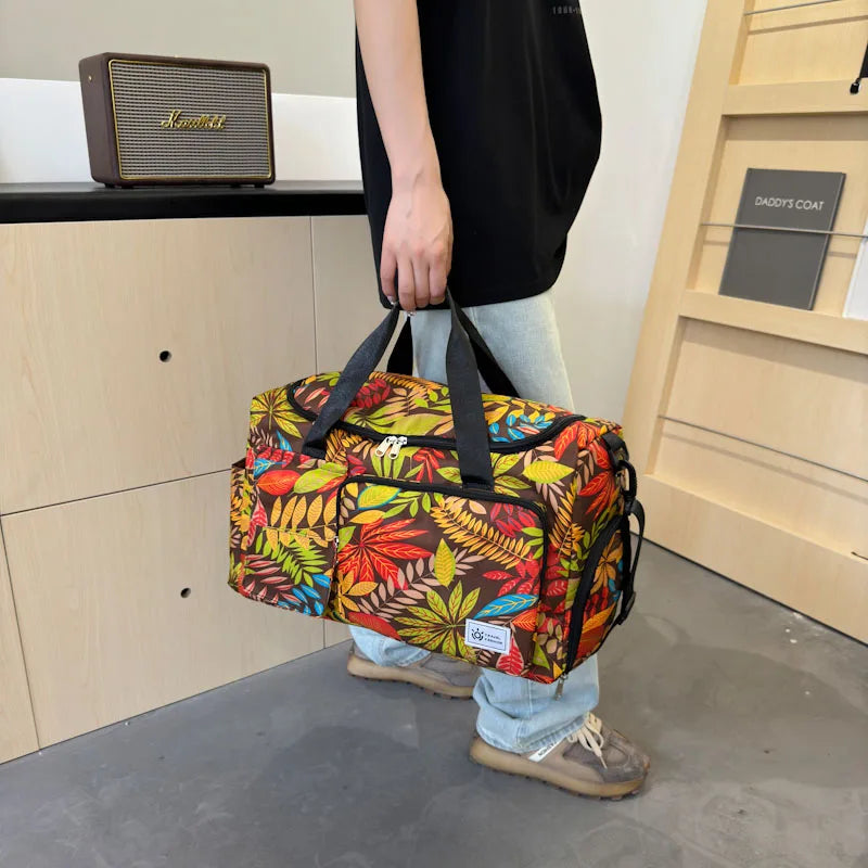 Oxford Leaves Large Capacity Travel Tote 2026 New High Quality Durable Bags Portable Daily Commute Versatile Travel Bags