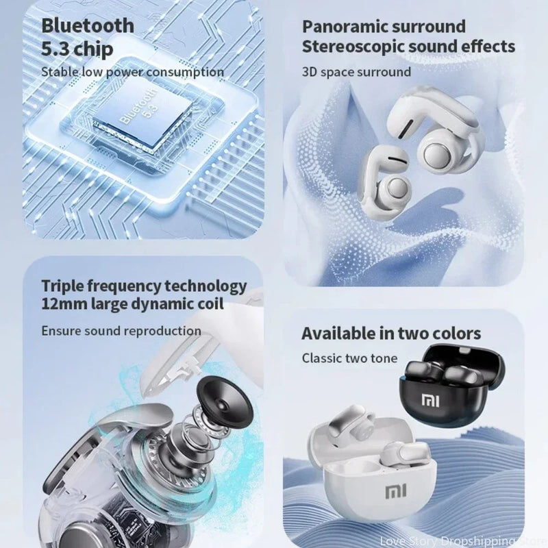 Xiaomi Redmi V12 Open Ear Clip Headphones True Wireless Earbuds Bluetooth5.3 Sports Earphones Waterproof Gaming Headset With Mic