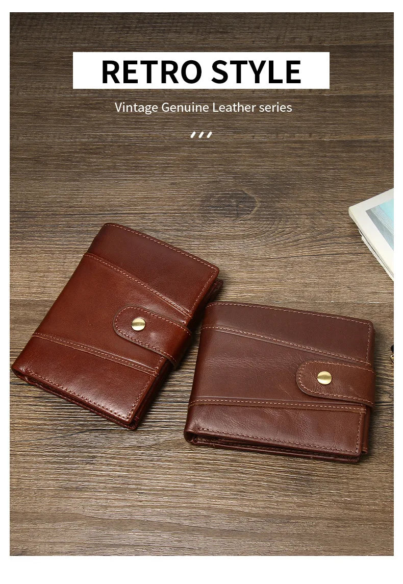 Classic Men's Genuine Leather Wallet Credit Card Holder RFID Coin Purse