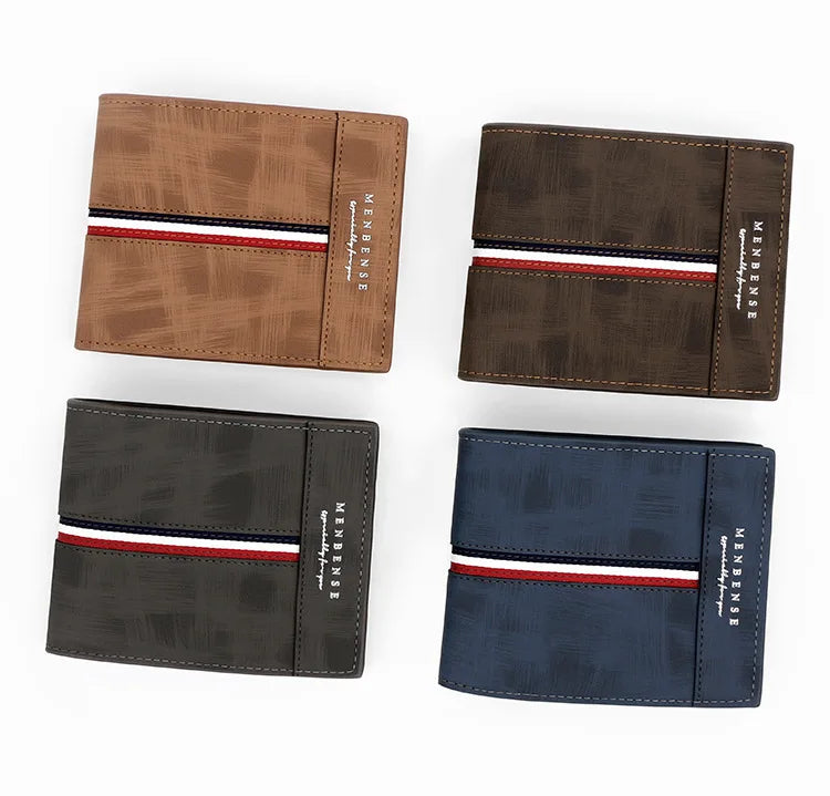 2023 New Short Men Wallets Slim Card Holder Male Purses Luxury PU Leather Coin Pocket High Quality Small Men's Wallet