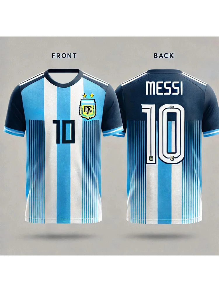 New Argentinian Style T Shirts No.10 Soccer Football Jersey Summer Breathable Quick Drying Training T-Shirts for Men Loose Tops
