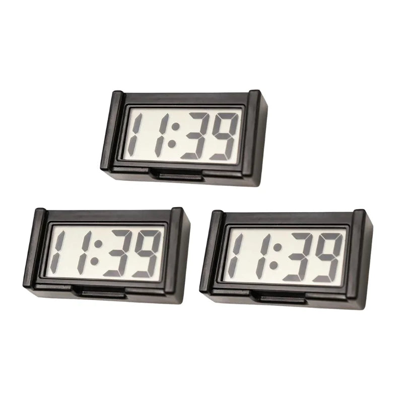 Mini Digital LCD Clock, Self-Adhesive Electronic Bracket Clock, Time and Day Display for Car Truck Dashboard, Auto Accessories