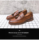 Pointed casual moccasins for men fringed slip-on men's shoes Beef soles bean boat shoes Fashion hair stylist fashion shoes