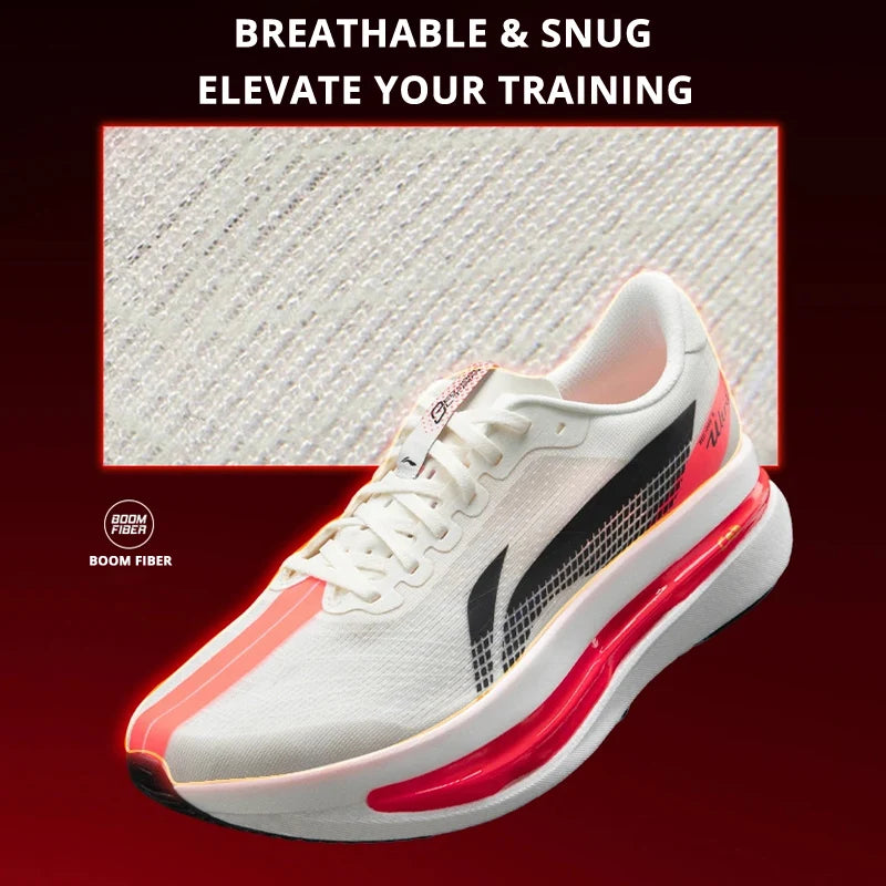 Li-Ning Men's RED HARE 9 ULTRA Racing Running Shoes SUPER BOOM Cushion BOOM FIBER Breathable LiNing Training Sneakers ARPW007