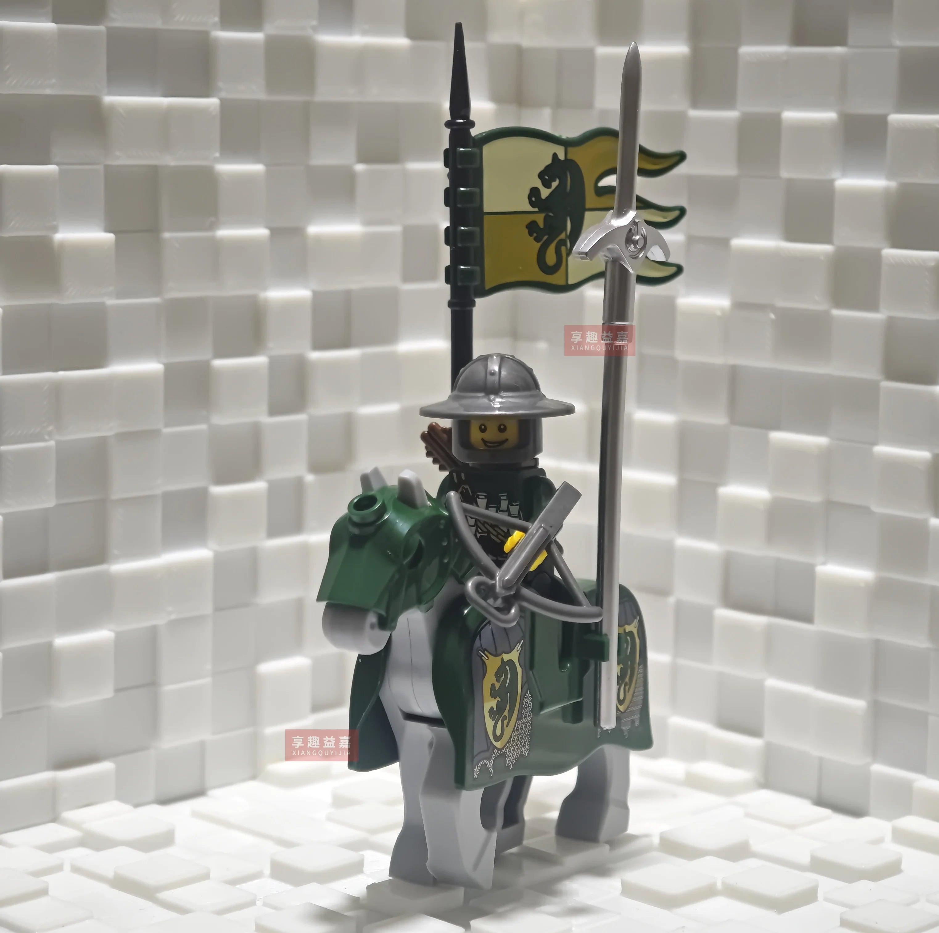 New Medieval Knights Red Lion Black Eagle Castle Soldier Green Dragon Action Figures Cavalry Building Block Military Toy Gifts