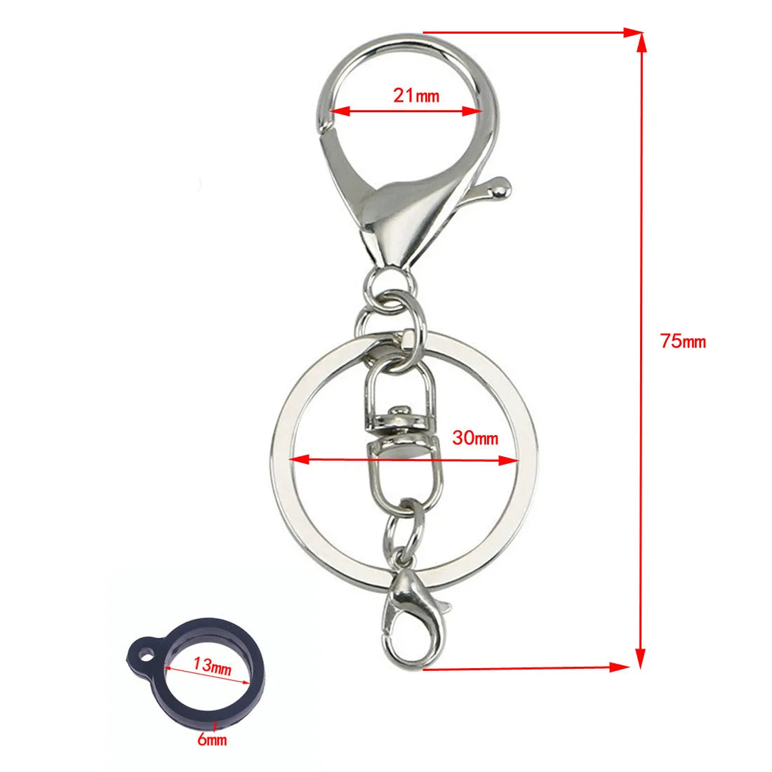 Portable lip gloss electronic pen pendant lip gloss keychain 13mm silicone ring