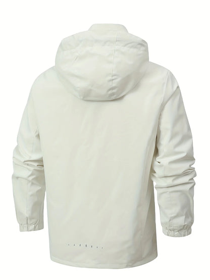 Men's Lightweight Waterproof Rain Jacket, Hooded Shell Outdoor Raincoat Hiking Windbreaker Jacket Coat