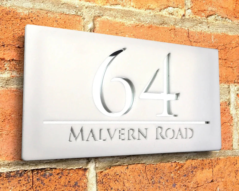 Custom Laser Cut 28/40/45cm Acrylic Modern 3D Floating House Number Sign Outdoor Street Name Waterproof Plate Matte Black White