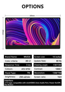 MUCAI N140-S36 Portable Display 14 Inch 60Hz Resolution 1366*768 TN Panel 250cd/㎡ Brightness 3ms Response Portable Monitor
