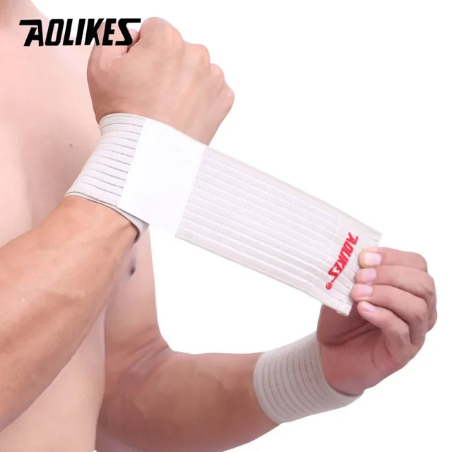 AOLIKES-algodão elástico do pulso atadura, mão esporte pulseira, ginásio suporte, wrap cinta de pulso, túnel do carpo, 1pc