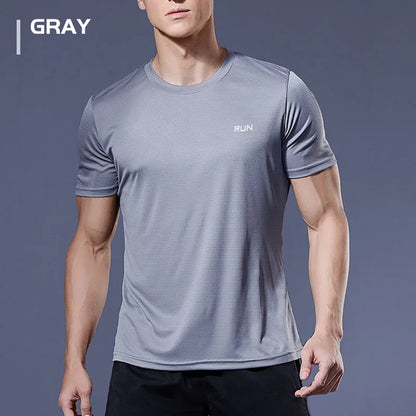 5PCS Men's Solid Color Ultralight Quick Dry Sport T-Shirt, Breathable Lightweight Top For Fitness Training Workout Running Gym