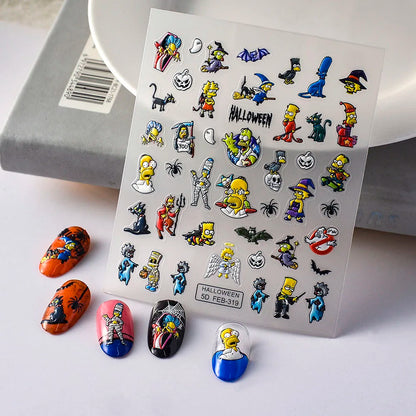 Sanrio Anime 5D Nail Stickers Hello Kitty Kurome Cartoon Stickers Nail Decoration Cute Melody Nail Art Decals Nail Art Supplies