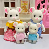 Dollhouse Miniatures Pretend Play for Girl, Easter Bunny, Family Forest Animals, Rabbit, Bear, Reindeer, Accessories Gift, 1:12 Scale 