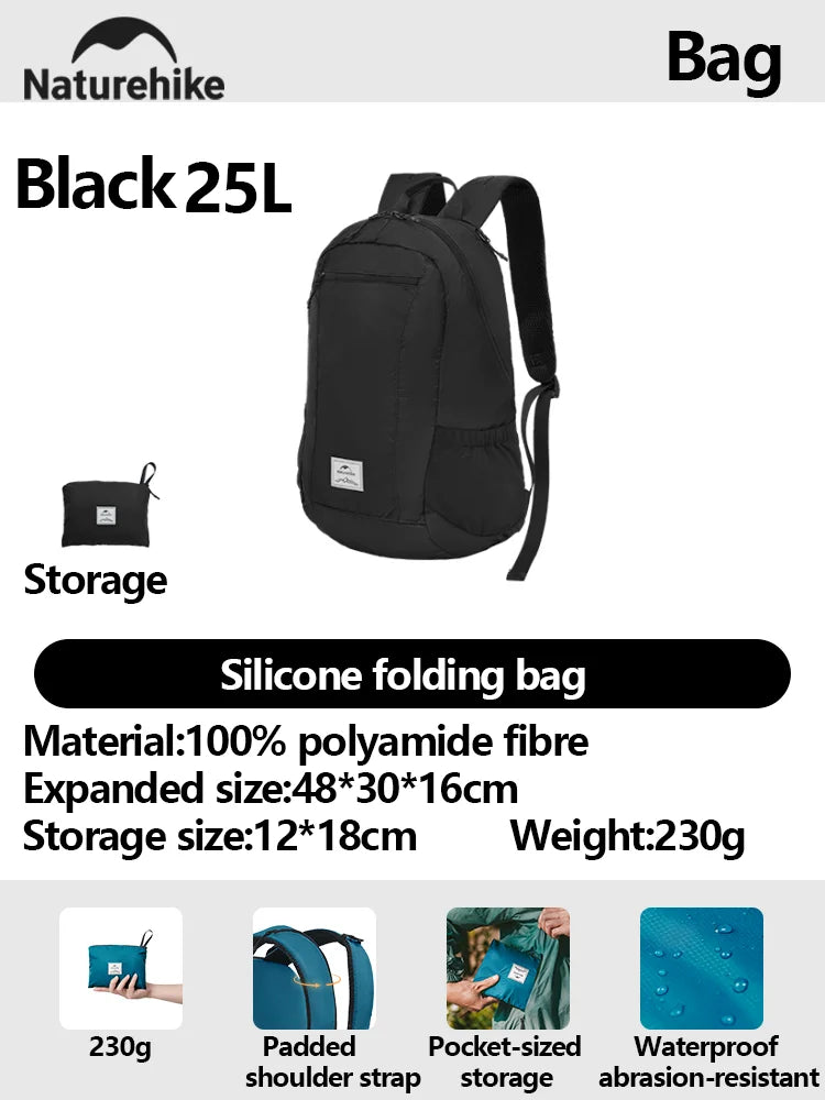 Naturehike New 30L Camping Backpack Large Capacity Portable Foldable Waterproof Shoulder Bag Outdoor Travel Hiking Picnic Bag