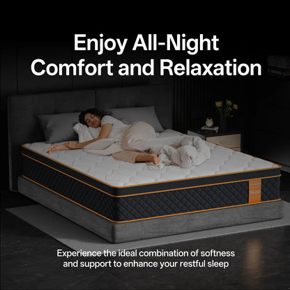 CD01 Mattress, 7 zones, H3 Hardness with Breathable 3D Fabric, Adaptive Foam, and Double-sided Design for Year-round Comfort,