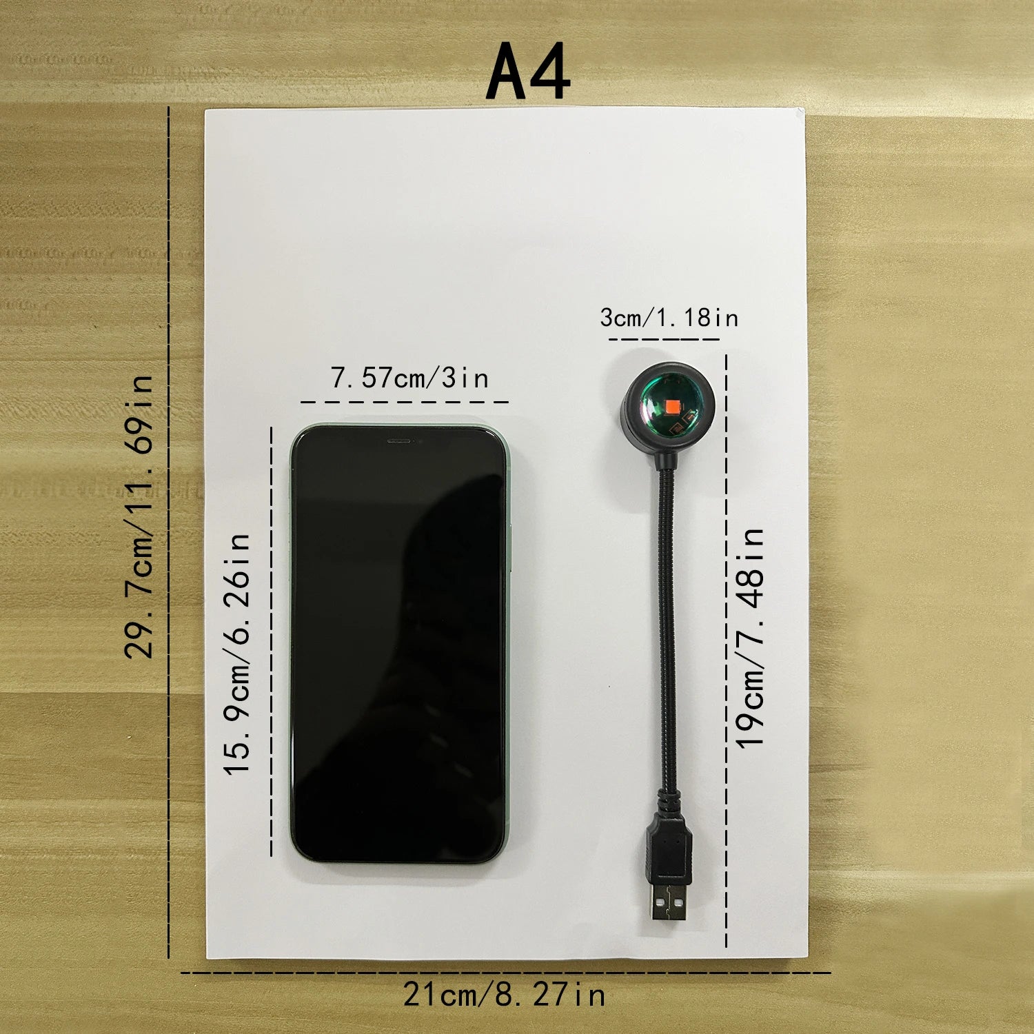 Luminária de Projeção de Pôr do Sol, Lâmpada de Atmosfera USB para Decoração, Rotativa em Vários Ângulos, Ideal para Sala de Estar e Quarto