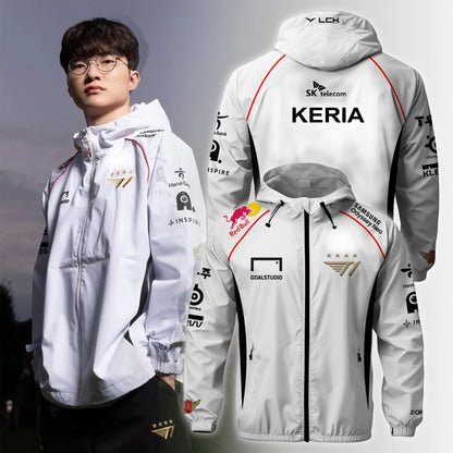 Chaqueta de uniforme del equipo de deportes electrónicos T1 RED BULL 2025, nueva, para las finales mundiales de League of Legends, para hombres, de LOL Games Faker
