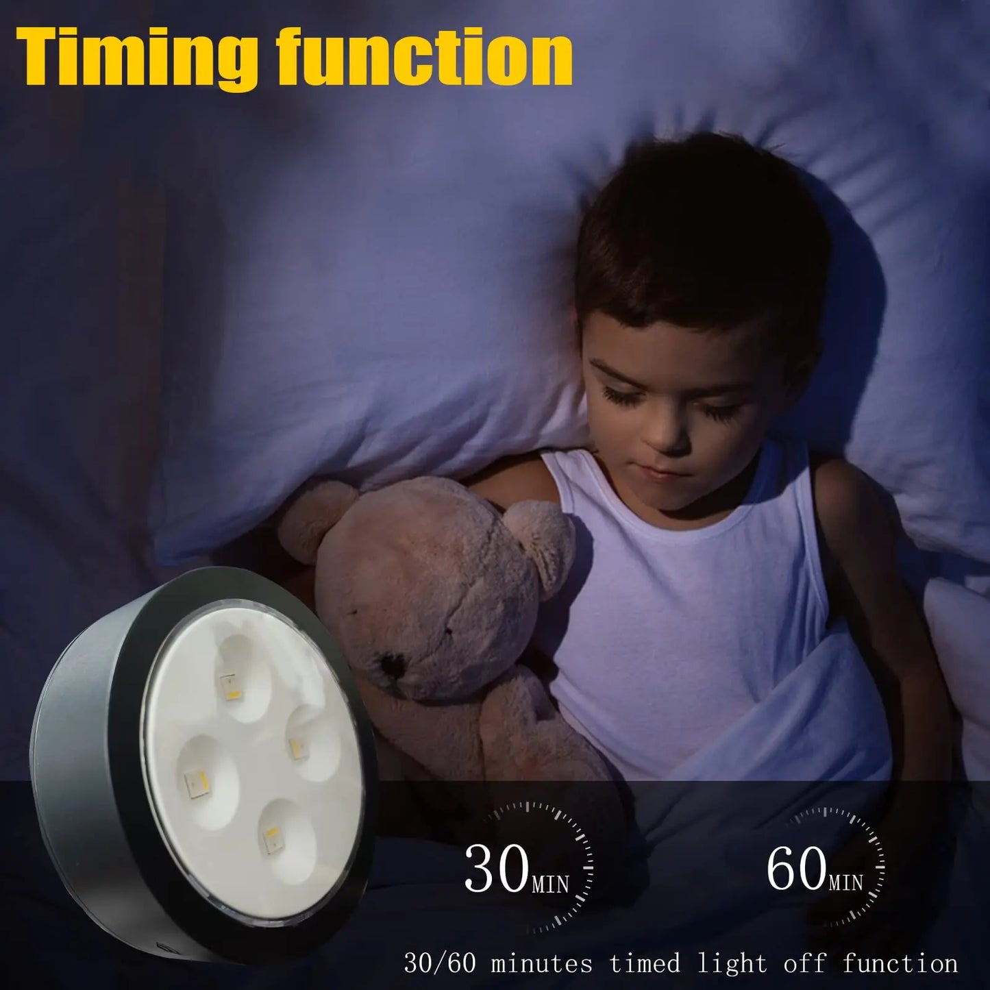 1-5 pces sem fio sob o armário luzes led para cozinha rgb mudança de cor puck luz da noite controle remoto lâmpada do armário bateria