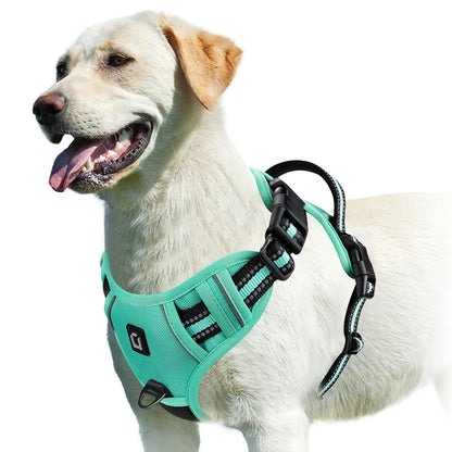 Arnés antitirones para perros, chaleco ajustable y acolchado suave con asa de fácil control.