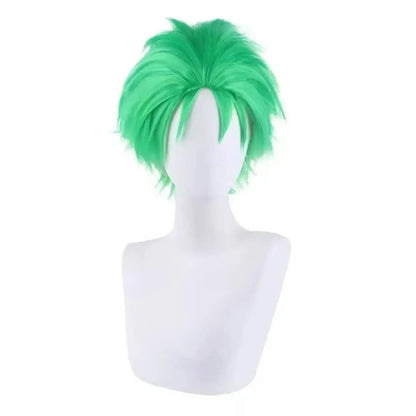 Anime Roronoa Zoro Cosplay Costume Uniform Green Coat Pants Head Scarf Roronoa Zoro Wig Earrings Halloween Carnival Men Clothes
