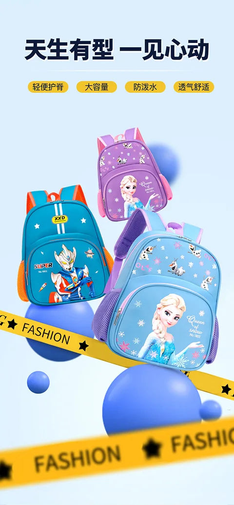 Nuevas mochilas Elsa para niñas de 3 a 7 años, de gran capacidad, impermeables, ligeras, cómodas y transpirables, protegen la columna vertebral.