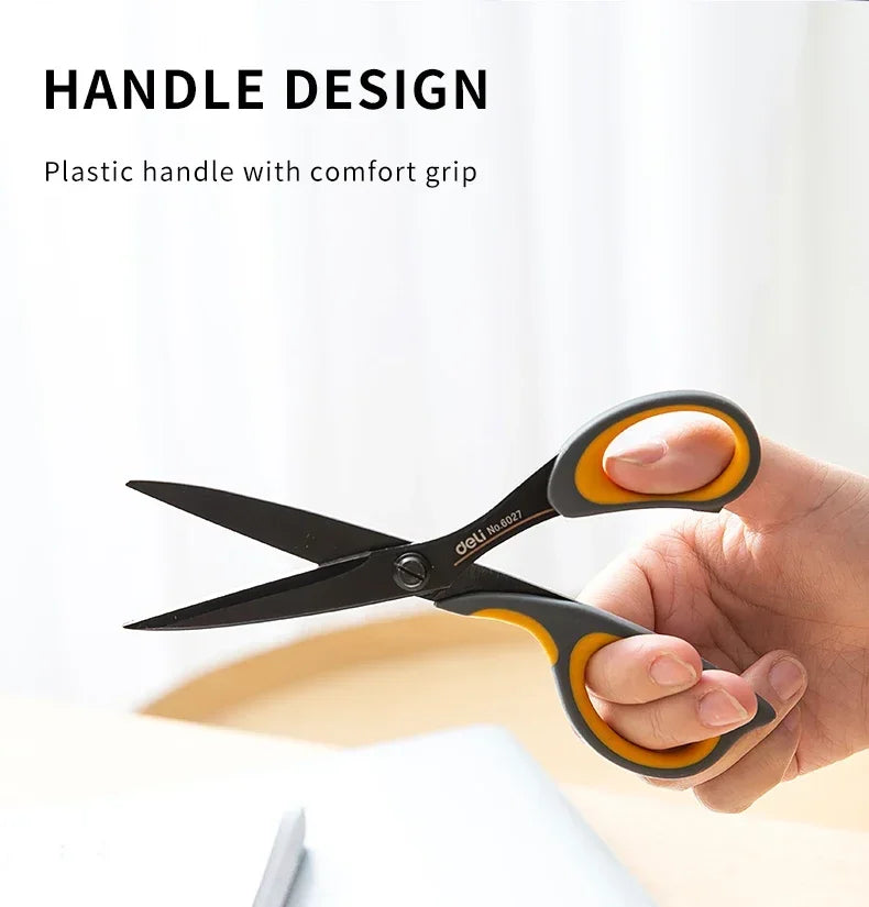 DELI Soft Handle Scissors for Office & Home Use - Durable Sharp Handcraft Scissors for Crafting & Office Supplies