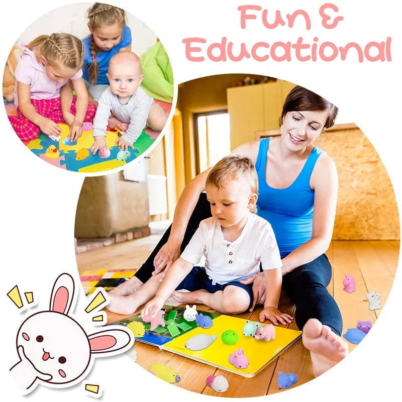 50-5 piezas de Mochi Squishies Kawaii Anima, juguetes blandos para niños, pelota antiestrés, regalos de fiesta, juguetes para aliviar el estrés en cumpleaños 