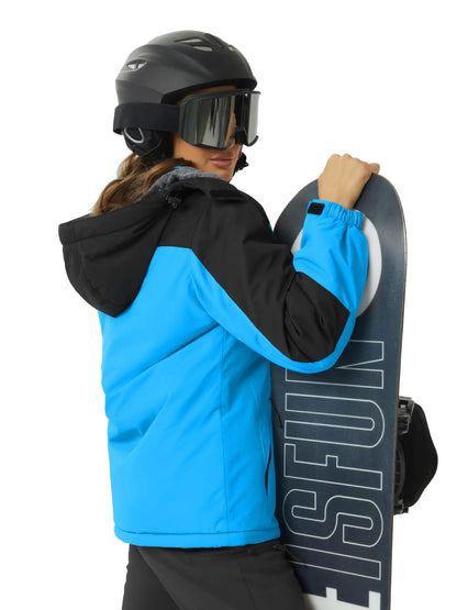 TACVASEN Chaqueta de esquí y snowboard de invierno para mujer, forro polar térmico, impermeable, informal, para trabajo, lluvia, cortavientos, parka