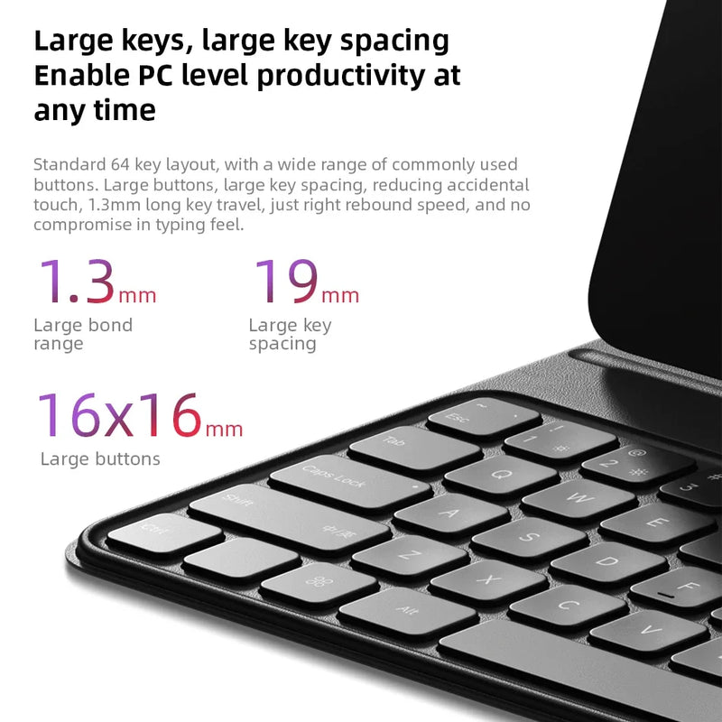Original Redmi Pad Pro Keyboard Case For Redmi Pad Pro 12.1" Bluetooth 64-key 760H Ultra Long Standby Time Protective Cases