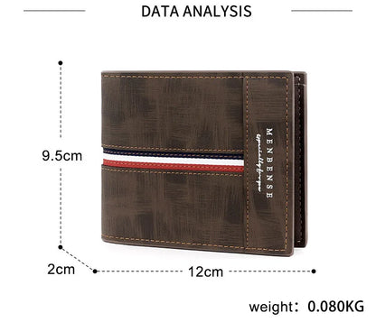 2023 New Short Men Wallets Slim Card Holder Male Purses Luxury PU Leather Coin Pocket High Quality Small Men's Wallet