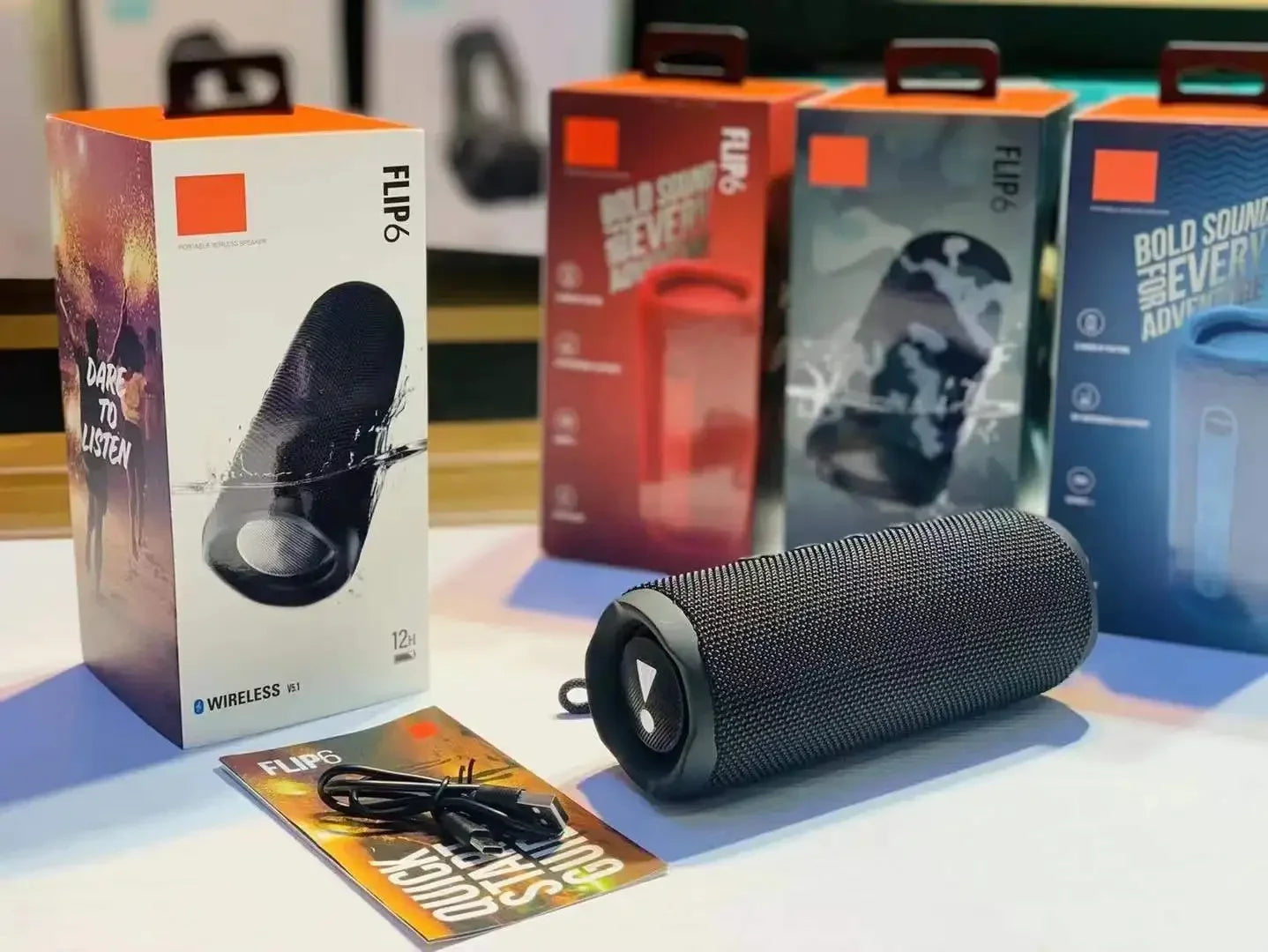 Nuevo altavoz Flip6 Bluetooth multifunción TWS con subwoofer portátil para exteriores, altavoz dual inalámbrico para cine en casa.