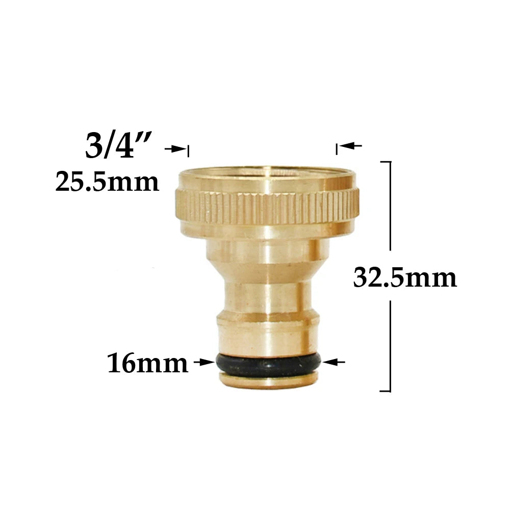 Conector rápido de manguera de latón de 1/2'', 5/8'', 3/4'' y 1'', accesorio de cierre de agua, rosca de cobre, adaptador para pistola de riego de jardín