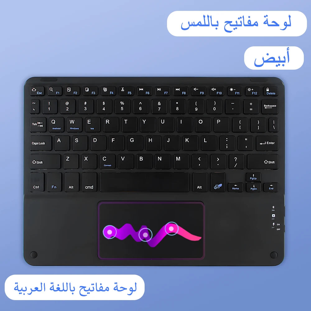 Touchpad Bluetooth Wireless Keyboard For Android iOS Samsung Xiaomi Tablet For iPad Air Pro Mini Spanish Russian Korean Keyboard