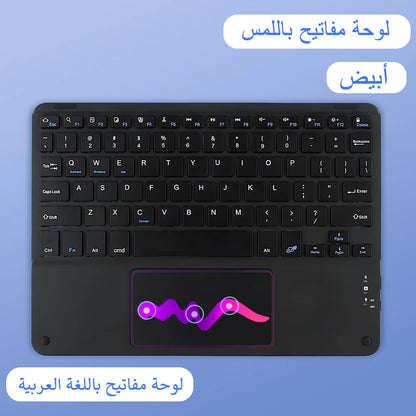 Teclado inalámbrico Bluetooth con panel táctil para Android, iOS, Samsung, Xiaomi, iPad Air Pro Mini, teclado español, ruso y coreano.