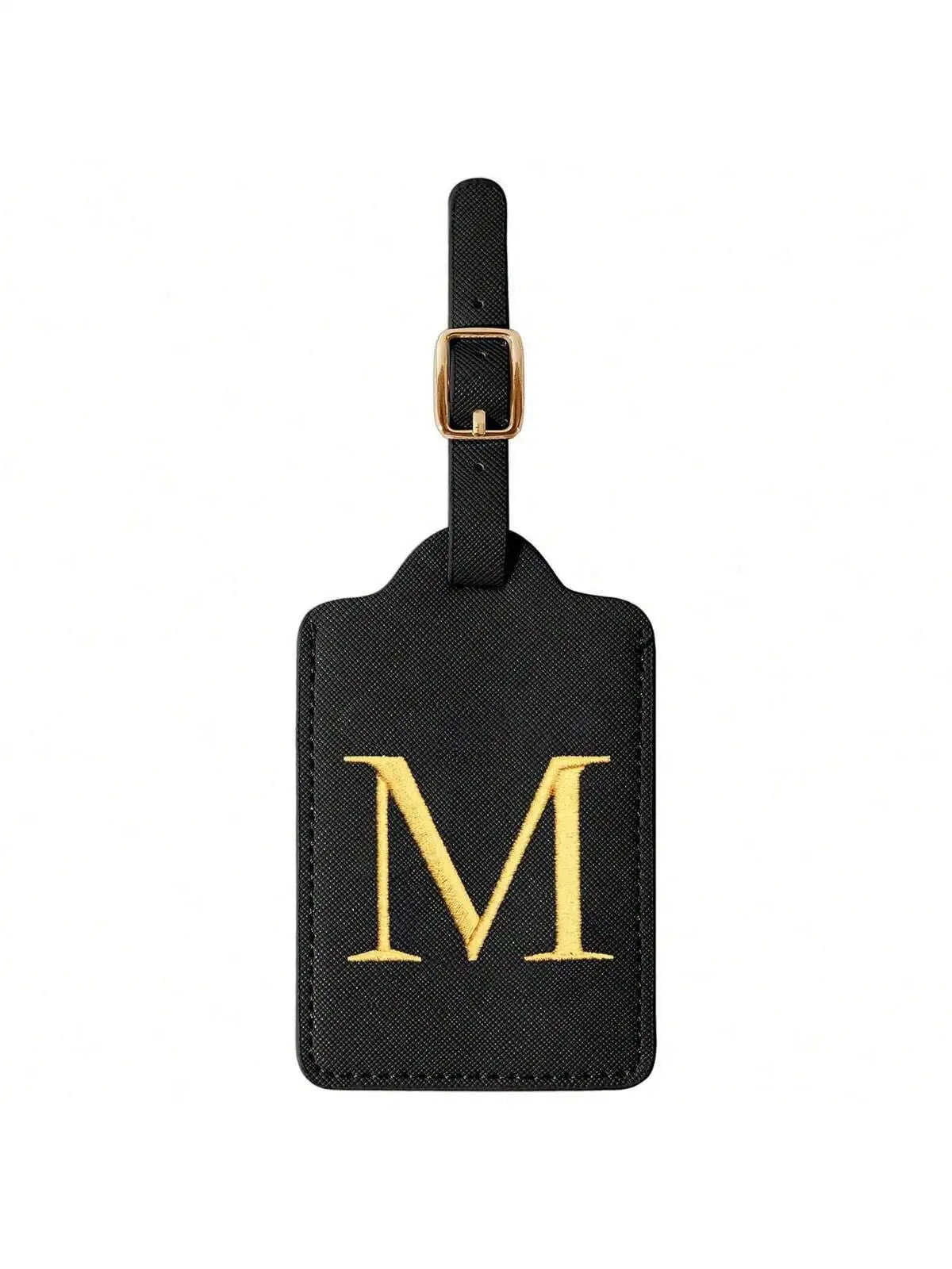 PU Leather Luggage Tag for Travel - Durable Suitcase ID Tag with Privacy Cover & Name Card Slot (A-Z) liu