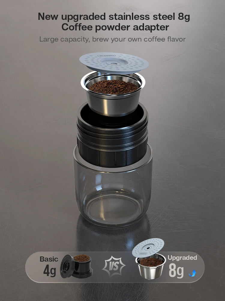 HiBREW Portable Coffee Machine for Car & Home, DC12V Espresso Coffee Maker Fit Nespresso Dolce Pod Capsule Coffee Powder H4A
