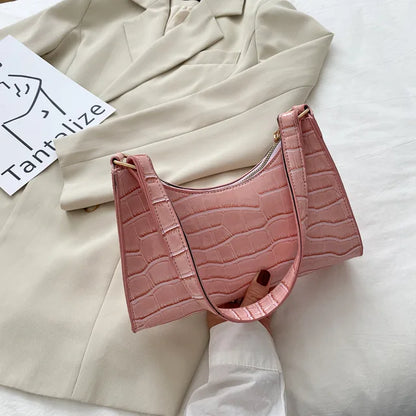 Retro Jacaré Padrão Bolsas De Couro PU para Senhoras, Bolsa Pequena Feminina, Bolsas De Ombro Axila, Alta Qualidade Clutch Totes Bag