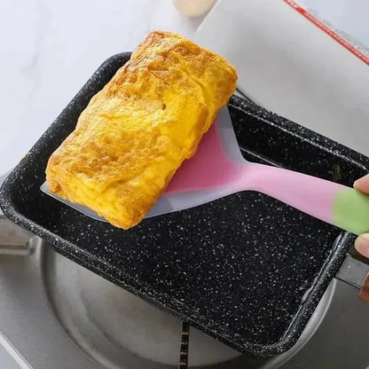 1 Uds. Utensilios de cocina de silicona de Color aleatorio, espátula para carne, huevo, raspador de cocina, herramientas de cocina anchas para Pizza, pala