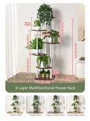 Estante de almacenamiento para plantas y flores, de 4, 5 y 6 niveles, organizador de almacenamiento para jardín interior y balcón.