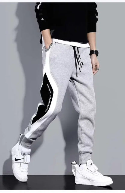 Men Black Pants Hip Hop Drawstring Jogger Fashion Comfortable Trousers Male Casual Sweatpants Loose Elastic Waist Sportswear